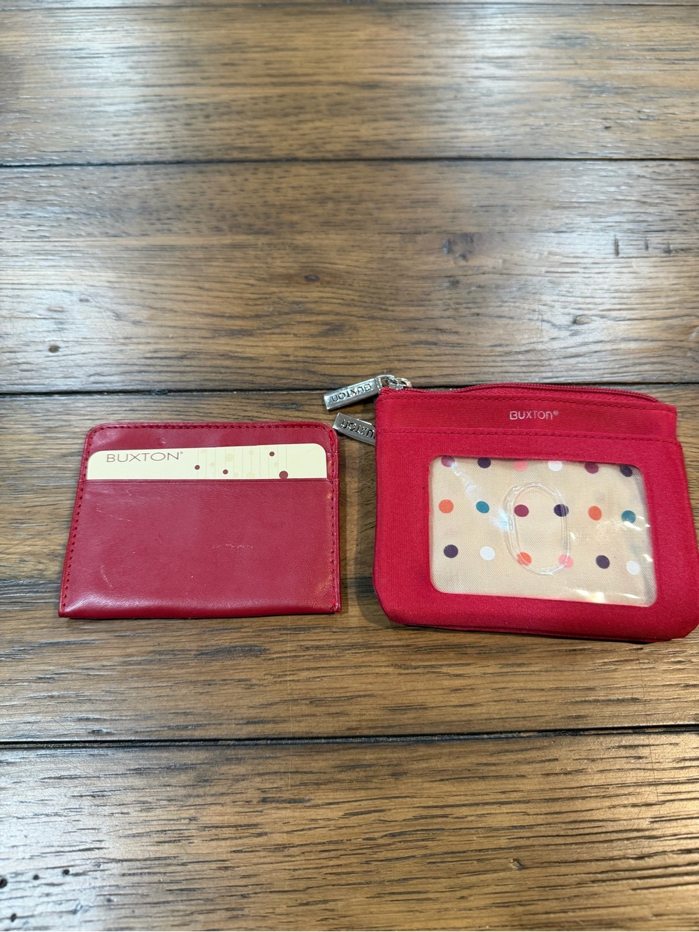 Buxton Red Card Case and Clear-ID Zipper Pouch